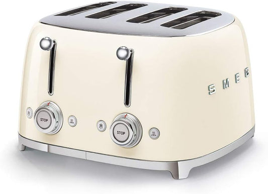 SMEG 4 Slice Toaster TSF03, Retro Stainless - Steel Toaster with Wide Slots - electronicsexpo.com - Toasters & Toaster Ovens
