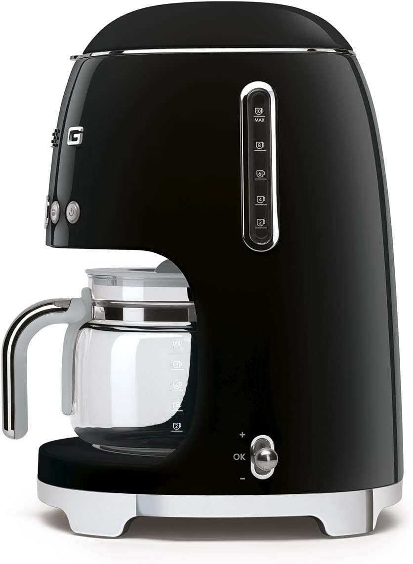 SMEG 50's Retro Style Aesthetic Drip Coffee Machine with 10 Cup Glass Carafe - electronicsexpo.com - Coffee Machines