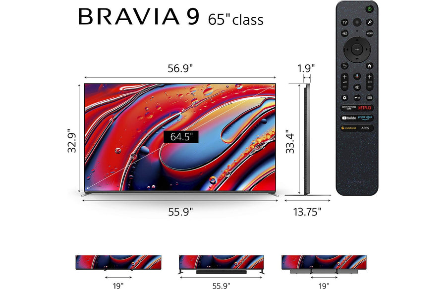 Sony BRAVIA 9 K65XR90 Smart Mini LED 4K UHD TV with HDR (65") - electronicsexpo.com - Televisions
