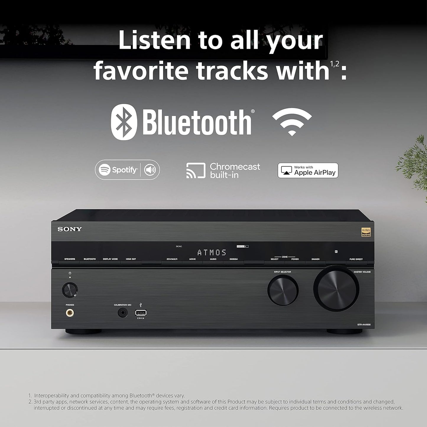 Sony STR - AN1000 7.2 - Channel Home Theater Receiver with Dolby Atmos, Bluetooth, Apple AirPlay 2, and Google Cast - electronicsexpo.com - Home Theater Receivers