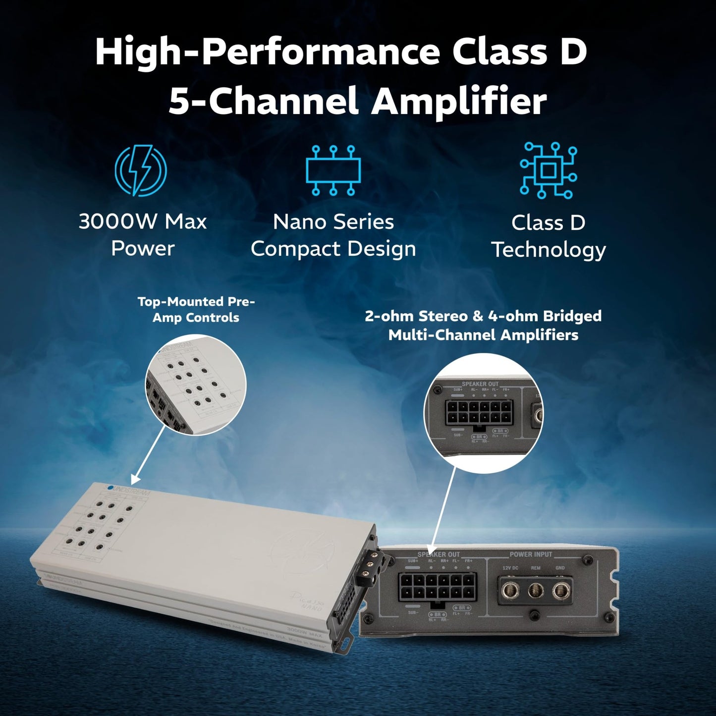 Soundstream Picasso Nano PN5.3000DX, Compact Multi Channel Car Stereo Amplifier - electronicsexpo.com - Car Amplifiers + Equalizers