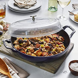 Staub Cast Iron 3.5 - qt Braiser with Glass Lid (Dark Blue) - electronicsexpo.com - Dutch Ovens