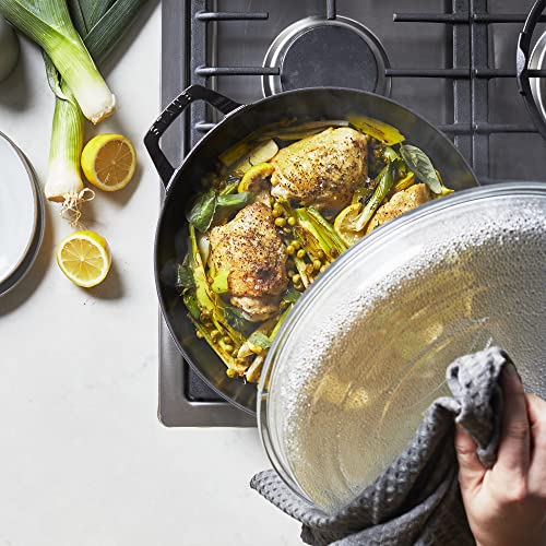 Staub Cast Iron 3.5 - qt Braiser with Glass Lid (Graphite Grey) - electronicsexpo.com - Dutch Ovens