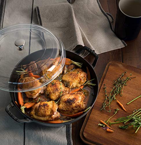 Staub Cast Iron 3.5 - qt Braiser with Glass Lid (Graphite Grey) - electronicsexpo.com - Dutch Ovens