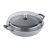 Staub Cast Iron 3.5 - qt Braiser with Glass Lid (Graphite Grey) - electronicsexpo.com - Dutch Ovens
