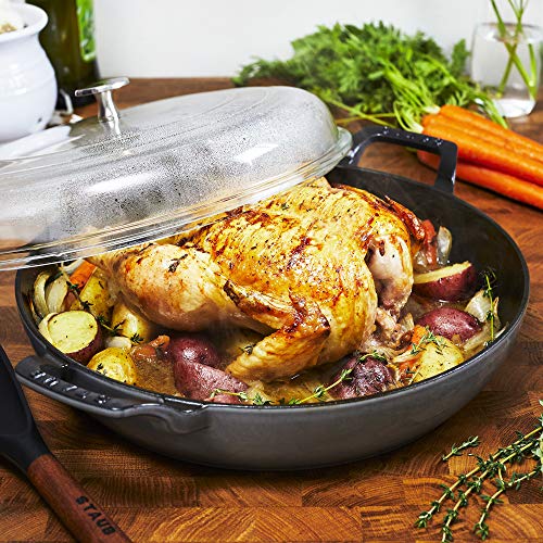 Staub Cast Iron 3.5 - qt Braiser with Glass Lid (Graphite Grey) - electronicsexpo.com - Dutch Ovens