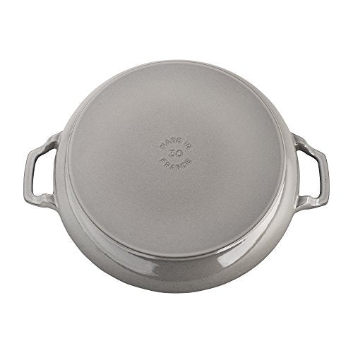 Staub Cast Iron 3.5 - qt Braiser with Glass Lid (Graphite Grey) - electronicsexpo.com - Dutch Ovens