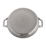 Staub Cast Iron 3.5 - qt Braiser with Glass Lid (Graphite Grey) - electronicsexpo.com - Dutch Ovens