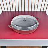 Staub Cast Iron Braiser with Glass Lid, Dutch Oven, 3.5 - quart, serves 3 - 4 (Cherry) - electronicsexpo.com - Dutch Ovens