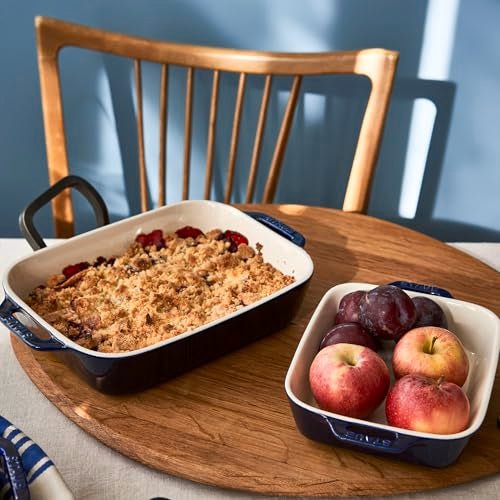 Staub Ceramic 2 - pc Rectangular Baking Dish Set (Dark Blue) - electronicsexpo.com - Baking Dishes