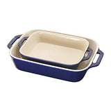 Staub Ceramic 2 - pc Rectangular Baking Dish Set (Dark Blue) - electronicsexpo.com - Baking Dishes