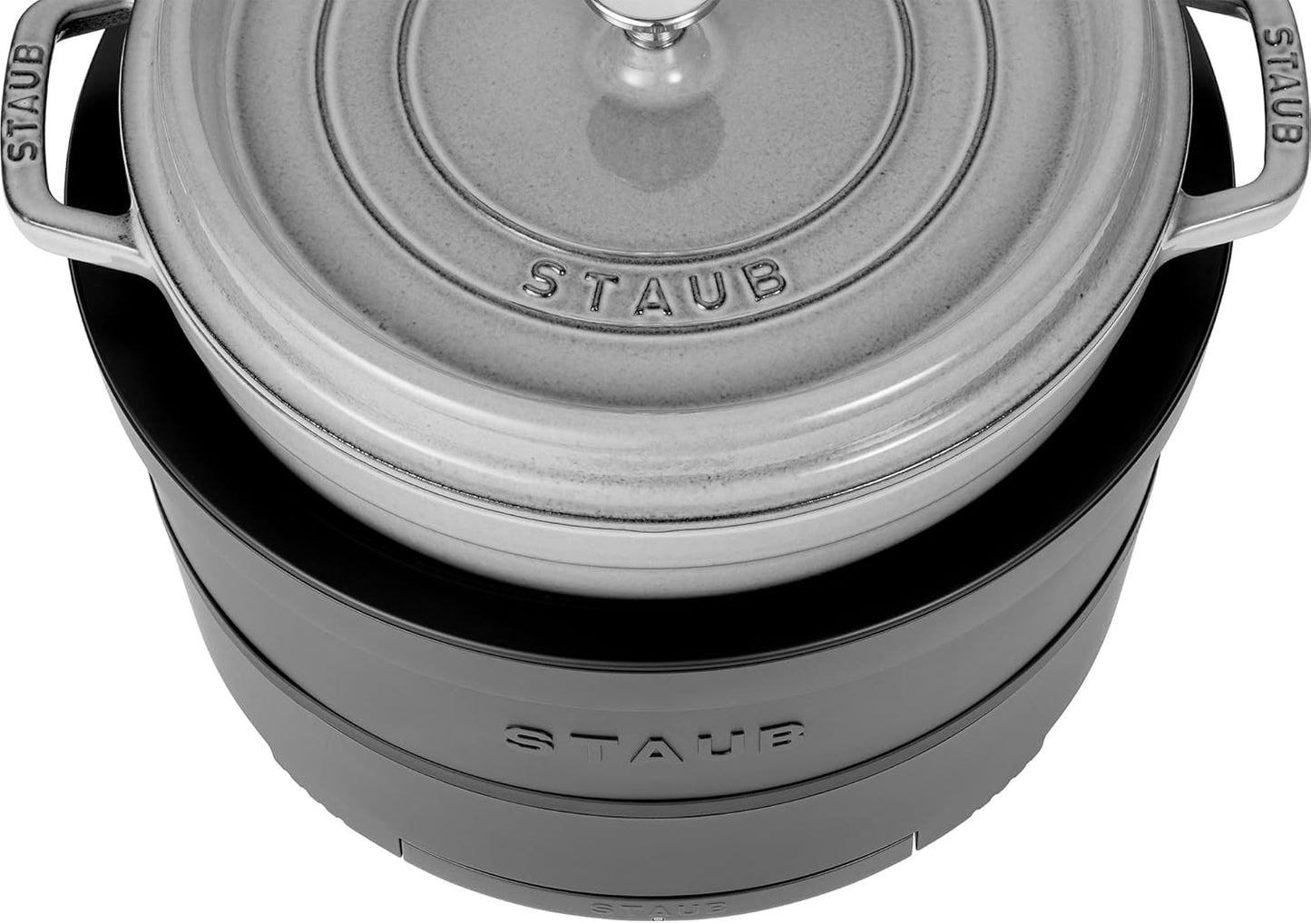 Staub Precision Induction Multi Cooker: Braise, Brown, Steam, Slow Cook and Warm with your Staub Dutch Oven, Matte Black, Dutch Oven Sold Separately - electronicsexpo.com - Slow Cookers