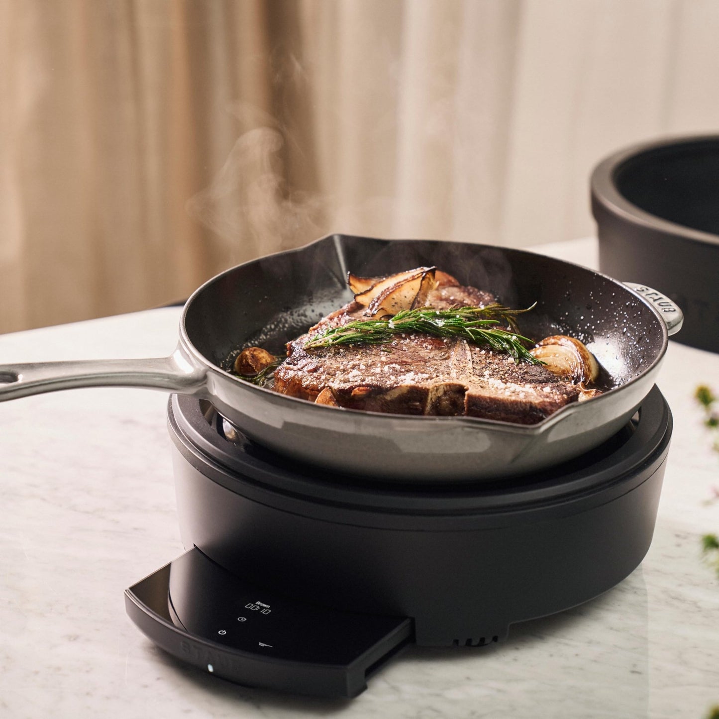 Staub Precision Induction Multi Cooker: Braise, Brown, Steam, Slow Cook and Warm with your Staub Dutch Oven, Matte Black, Dutch Oven Sold Separately - electronicsexpo.com - Slow Cookers