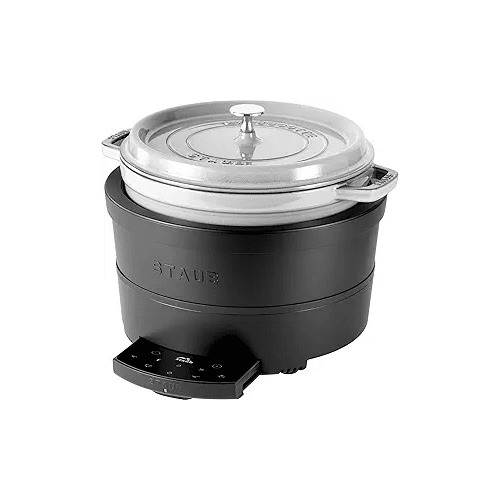 Staub Precision Induction Multi Cooker: Braise, Brown, Steam, Slow Cook and Warm with your Staub Dutch Oven, Matte Black, Dutch Oven Sold Separately - electronicsexpo.com - Slow Cookers