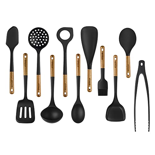 Staub Silicone with Wood Handle 11 - pc Cooking Utensil Set - electronicsexpo.com - Utensil Sets