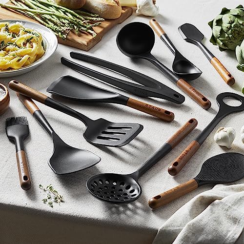 Staub Silicone with Wood Handle 11 - pc Cooking Utensil Set - electronicsexpo.com - Utensil Sets