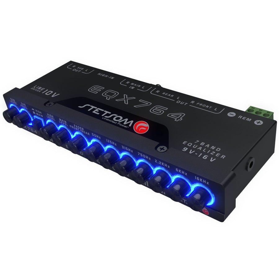 Stetsom EQX764 - 7 Band Equalizer, Pre - Amp Car Audio Graphic Equalizer - electronicsexpo.com - Car Amplifiers + Equalizers