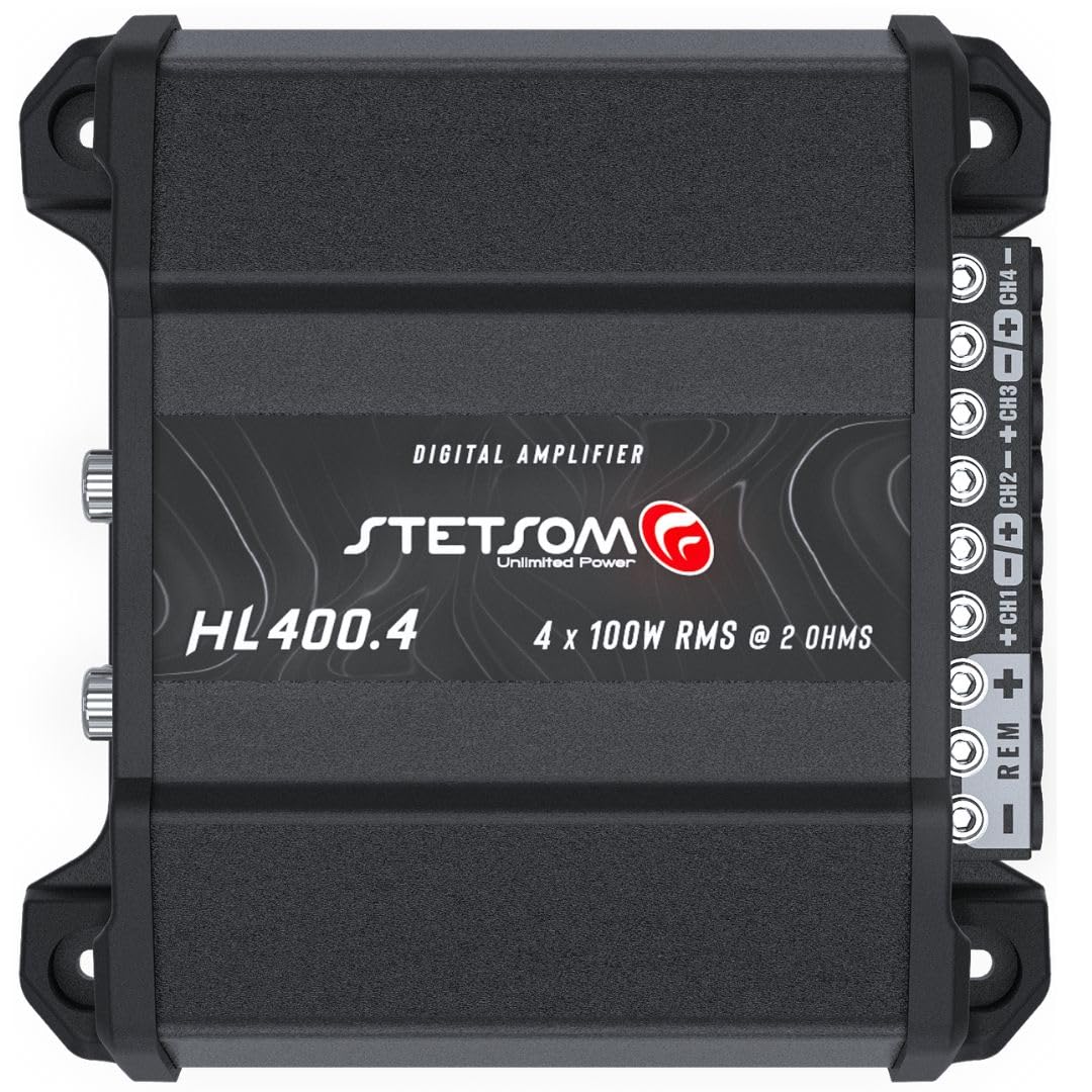 Stetsom HL 400x4 2 Ohms Compact Digital 4 Channel Car Amplifier - electronicsexpo.com - Car Amplifiers + Equalizers