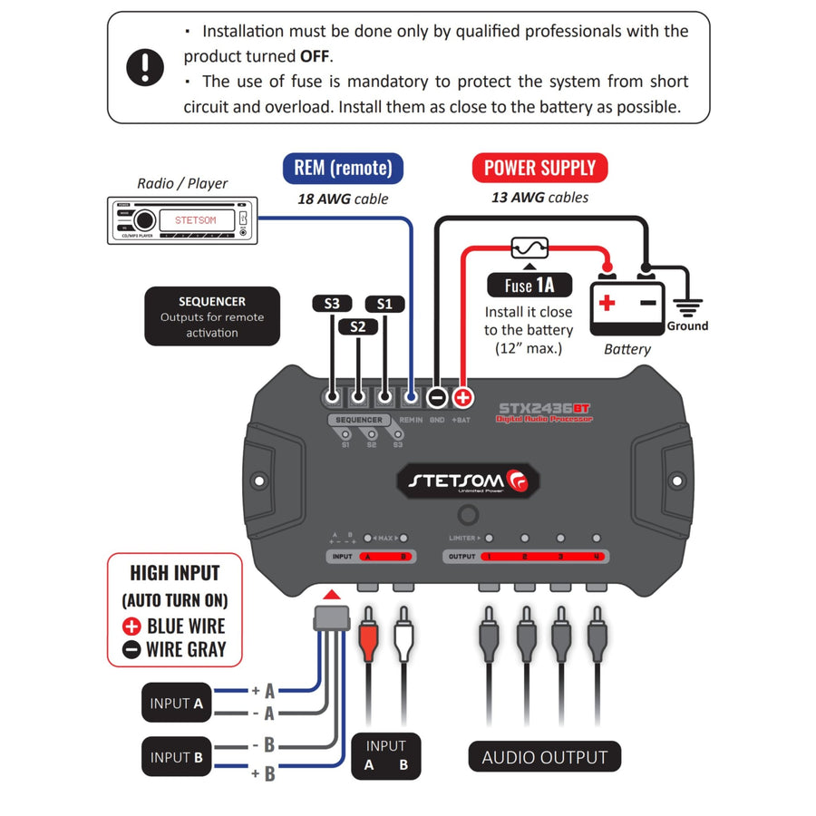 Stetsom STX 2436 Bluetooth DSP PRO Digital Signal Processor - electronicsexpo.com - Signal Processors