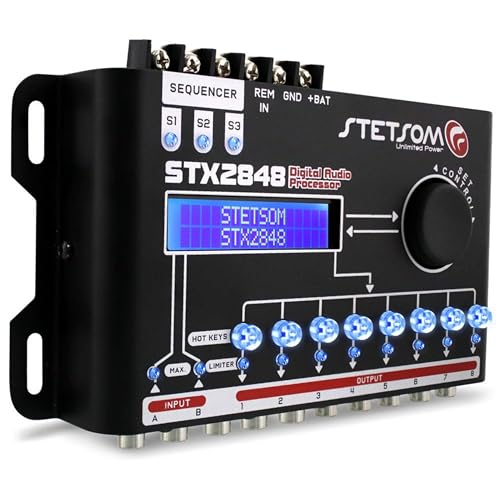 Stetsom STX 2848 DSP Crossover & Equalizer 8 Channel Full Digital Signal Processor - electronicsexpo.com - Controllers