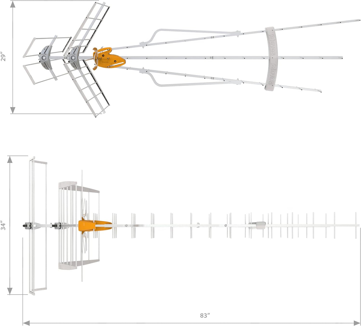 Televes 149884 DATBOSS LR Mix Hi - VHF UHF Long Range Antenna - electronicsexpo.com - TV Antennas