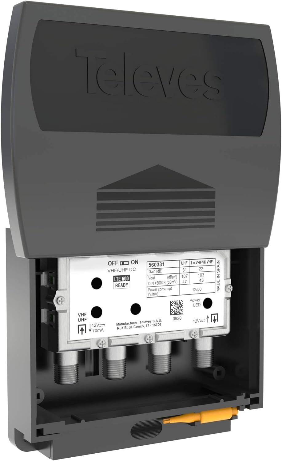 Televes 560383 Single Input Antenna Preamp Amplifier - electronicsexpo.com - Antenna Accessories