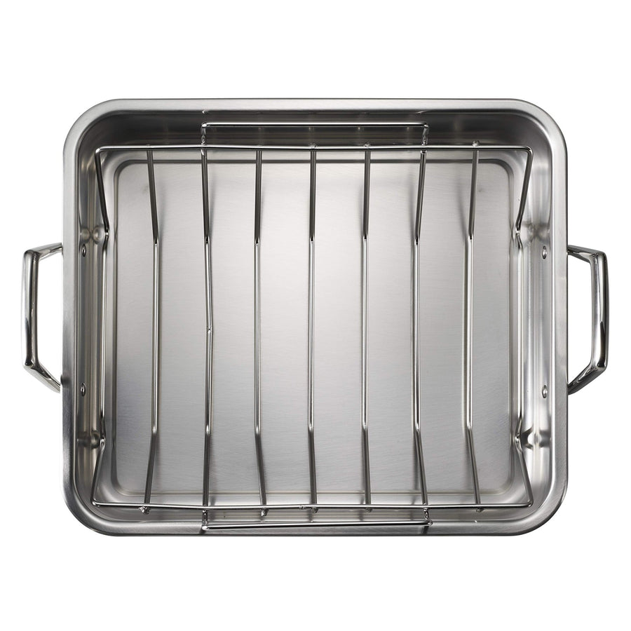 Tramontina 16.5" Stainless Steel Deep Roasting Pan with Basting Grill and V - Rack - electronicsexpo.com - Sauce Pans & Sauciers