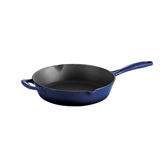 Tramontina Bestow Enameled Cast Iron Skillet 10" Frying Pan (Blue) - electronicsexpo.com - Frying Pans & Skillets