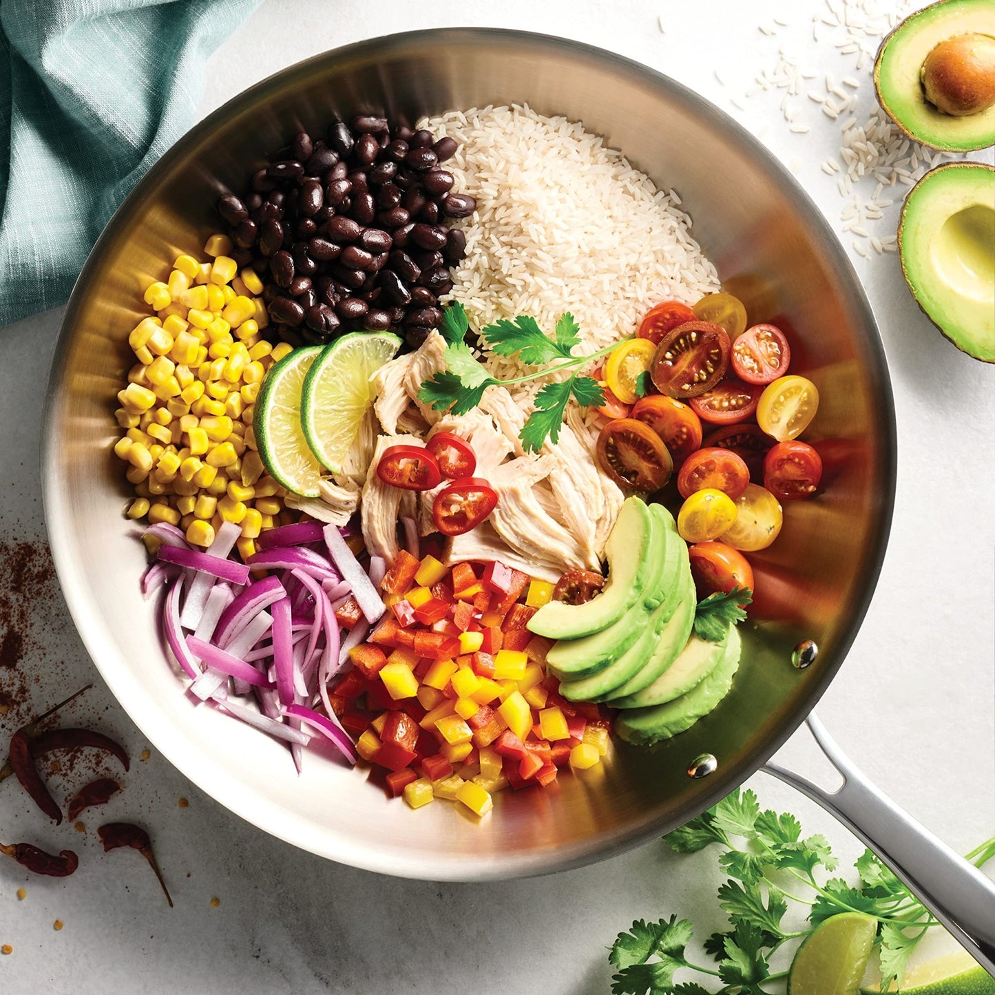 Tramontina Boston Tri - Ply Clad Stainless Steel 12" Large Frying Pan, Induction - Ready Skillet, Dishwasher - Safe, NSF - Certified - electronicsexpo.com - Frying Pans & Skillets