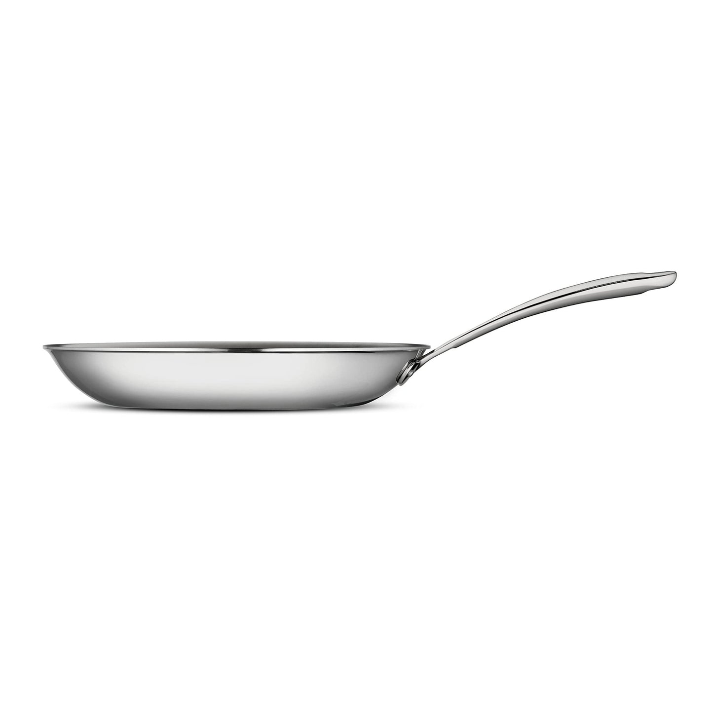 Tramontina Boston Tri - Ply Clad Stainless Steel 12" Large Frying Pan, Induction - Ready Skillet, Dishwasher - Safe, NSF - Certified - electronicsexpo.com - Frying Pans & Skillets