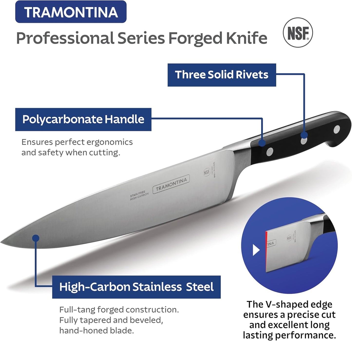 Tramontina Pro Series Forged 7 - Piece Kitchen Knife Block Set - electronicsexpo.com - Knife Blocks