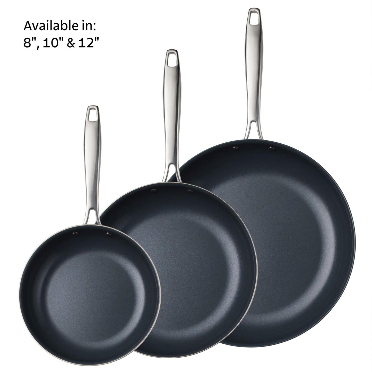 Tramontina Seattle 12" Tri - Ply Clad Stainless Steel Large Frying Pan - electronicsexpo.com - Frying Pans & Skillets
