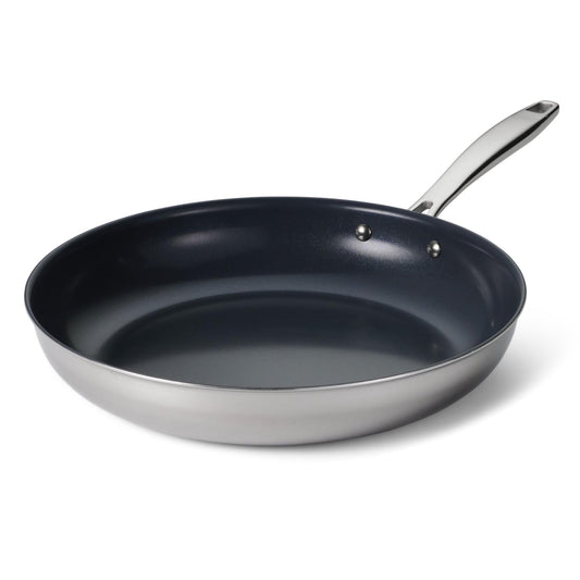Tramontina Seattle 12" Tri - Ply Clad Stainless Steel Large Frying Pan - electronicsexpo.com - Frying Pans & Skillets