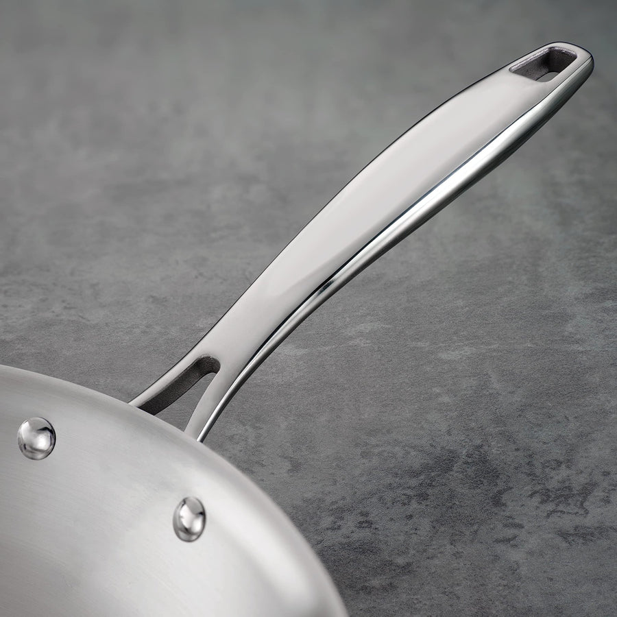 Tramontina Seattle Tri - Ply Clad Stainless Steel 12 - Inch Large Frying Pan, Induction - Ready Skillet, Dishwasher - Safe, NSF - Certified, Made in Brazil - electronicsexpo.com - Frying Pans & Skillets