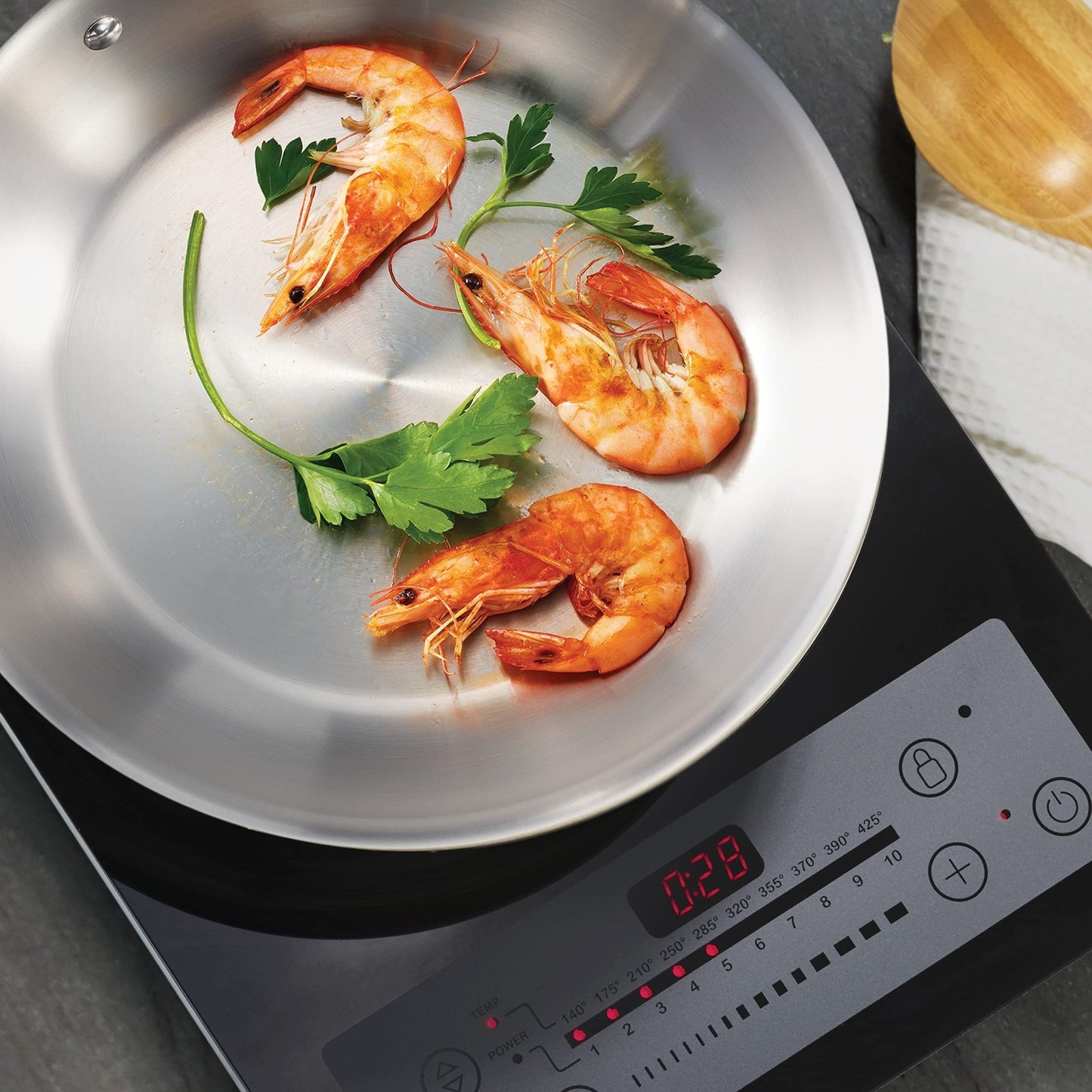 Tramontina Seattle Tri - Ply Clad Stainless Steel 12 - Inch Large Frying Pan, Induction - Ready Skillet, Dishwasher - Safe, NSF - Certified, Made in Brazil - electronicsexpo.com - Frying Pans & Skillets