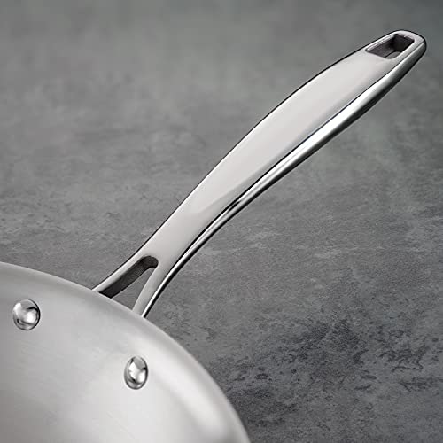 Tramontina Seattle Tri - Ply Clad Stainless Steel 8 - Inch Small Frying Pan, Induction - Ready Skillet, Dishwasher - Safe, NSF - Certified, Made in Brazil - electronicsexpo.com - Frying Pans & Skillets
