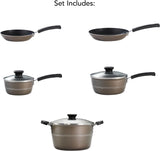 Tramontina Sicilia 8 - Piece Non Stick Cookware Set with Glass Lids, Aluminum Nonstick Pots and Pans Kitchen Set (Hazelnut) - electronicsexpo.com - Cookware Sets