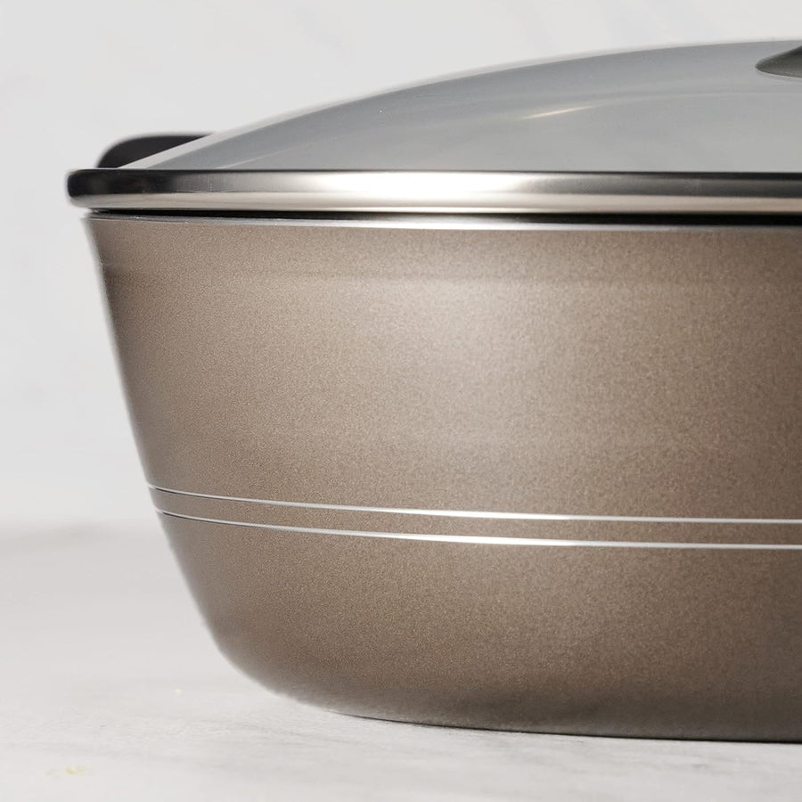 Tramontina Sicilia 8 - Piece Non Stick Cookware Set with Glass Lids, Aluminum Nonstick Pots and Pans Kitchen Set (Hazelnut) - electronicsexpo.com - Cookware Sets