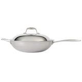 Tramontina Signature Tri - Ply Clad Stainless Steel 12.5" Wok with lid, Induction - Ready, Dishwasher - Safe, NSF - Certified, Made in Brazil - electronicsexpo.com - Frying Pans & Skillets