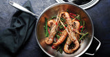 Tramontina Signature Tri - Ply Clad Stainless Steel 12.5" Wok with lid, Induction - Ready, Dishwasher - Safe, NSF - Certified, Made in Brazil - electronicsexpo.com - Frying Pans & Skillets