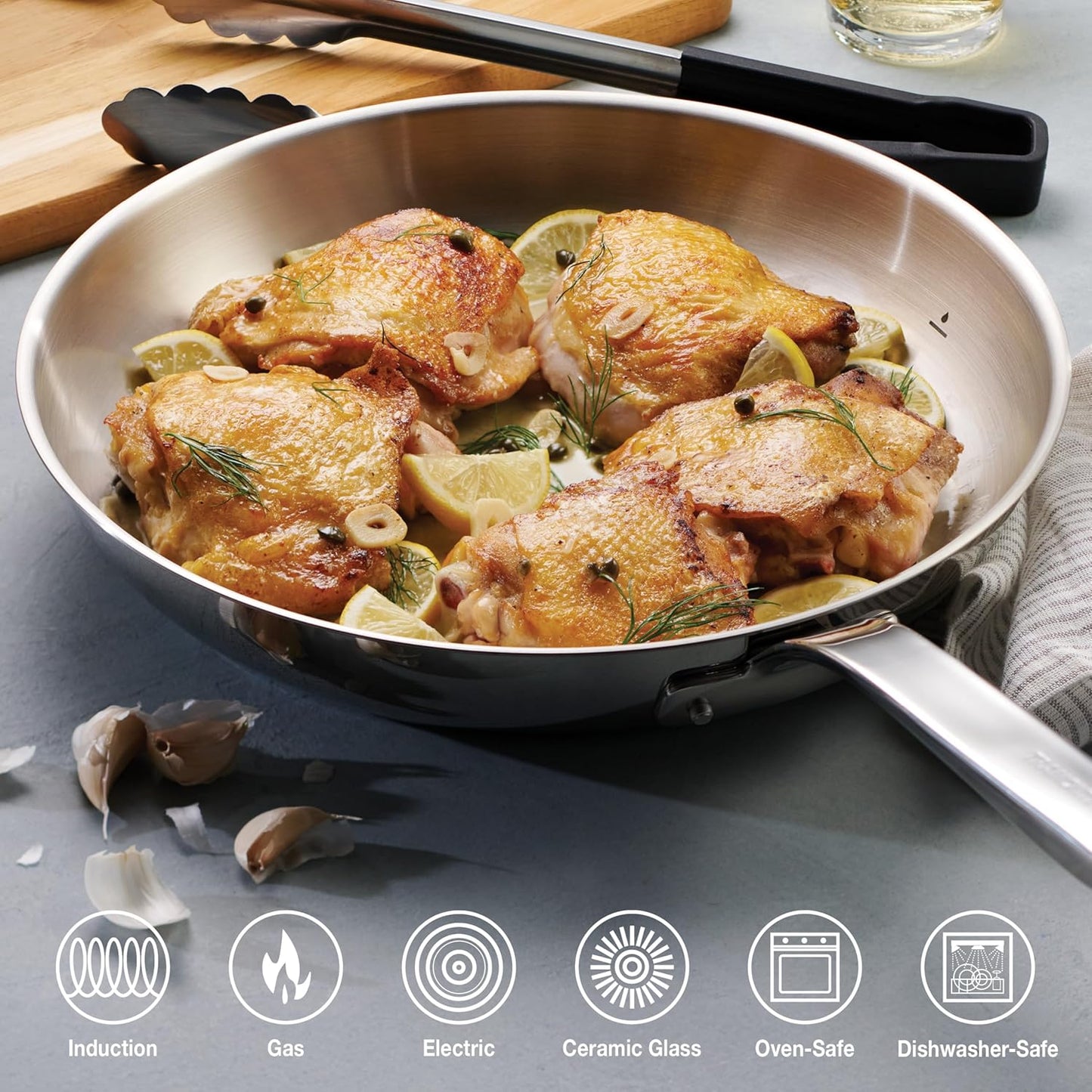 Tramontina Tempo Tri - Ply Base Stainless Steel 14 - Piece Cookware Set - electronicsexpo.com - Cookware Sets