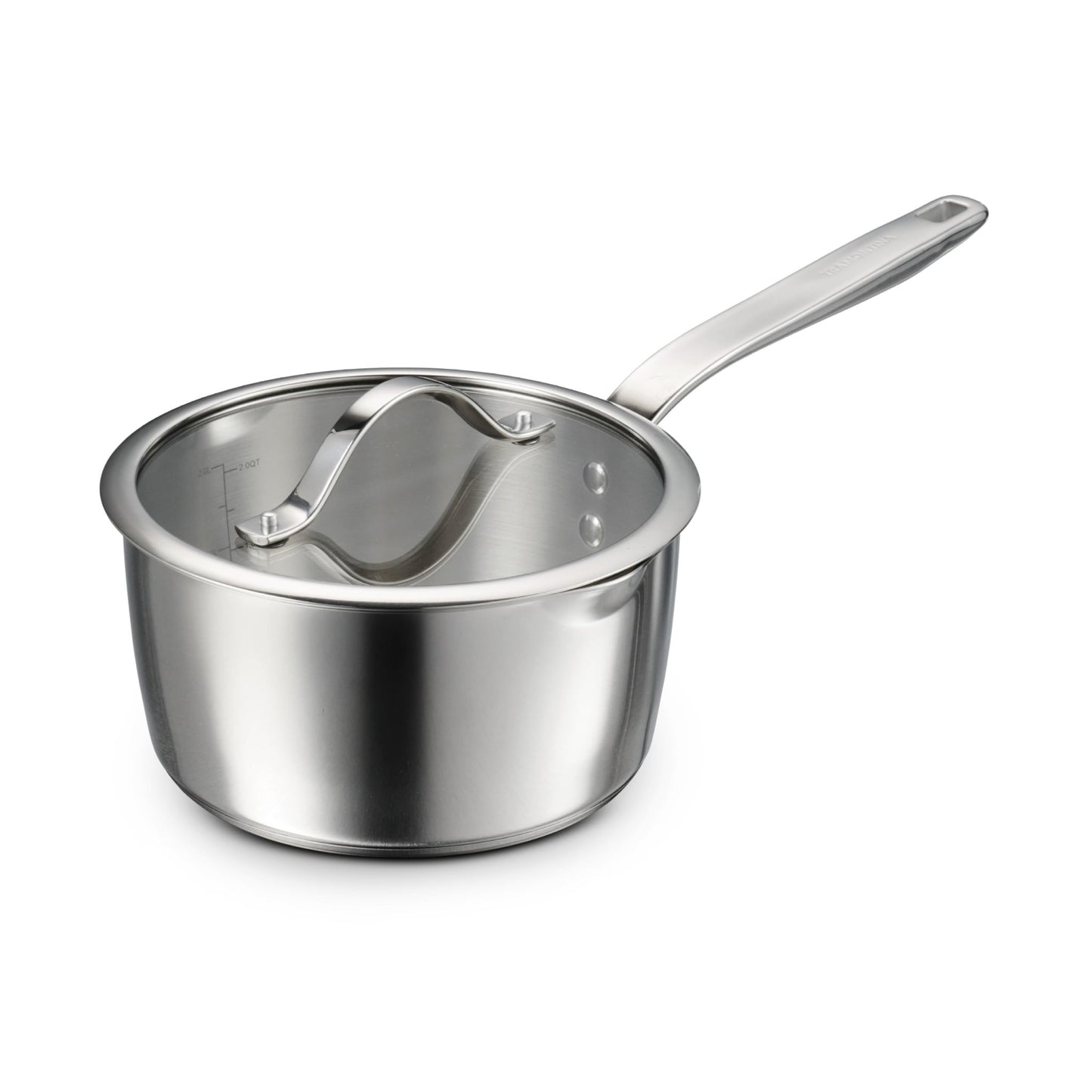 Tramontina Tempo Tri - Ply Base Stainless Steel 3 - Quart Sauce Pan with Glass Lid, Induction - Ready Saucepan, Oven - Safe, Dishwasher - Safe - electronicsexpo.com - Sauce Pans & Sauciers