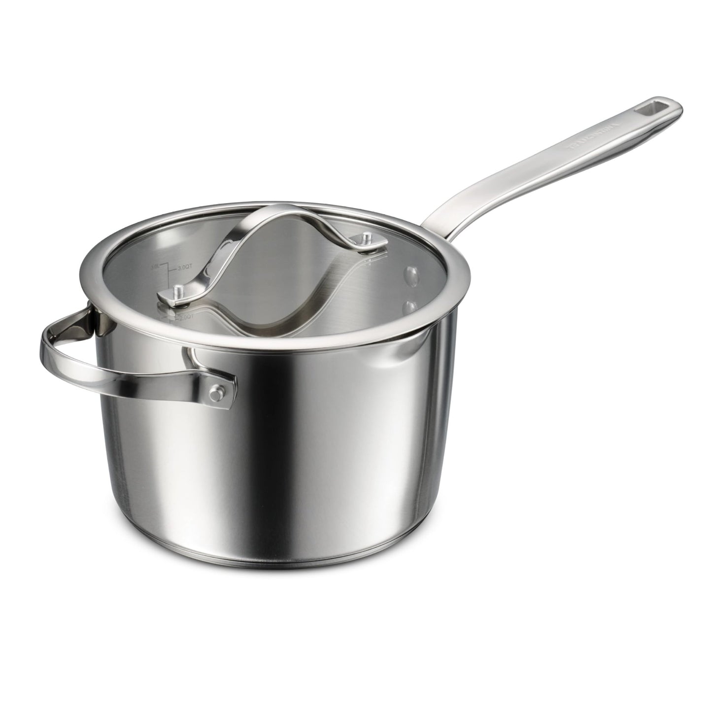 Tramontina Tempo Tri - Ply Base Stainless Steel 4 - Quart Sauce Pan with Glass Lid, Induction - Ready Saucepan, Oven - Safe, Dishwasher - Safe - electronicsexpo.com - Sauce Pans & Sauciers