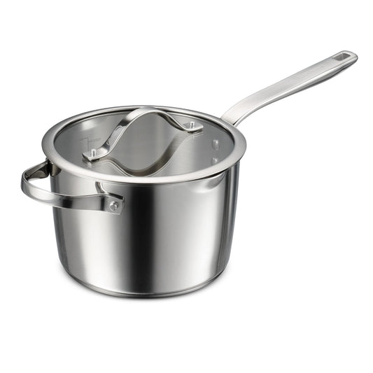 Tramontina Tempo Tri - Ply Base Stainless Steel 4 - Quart Sauce Pan with Glass Lid, Induction - Ready Saucepan, Oven - Safe, Dishwasher - Safe - electronicsexpo.com - Sauce Pans & Sauciers