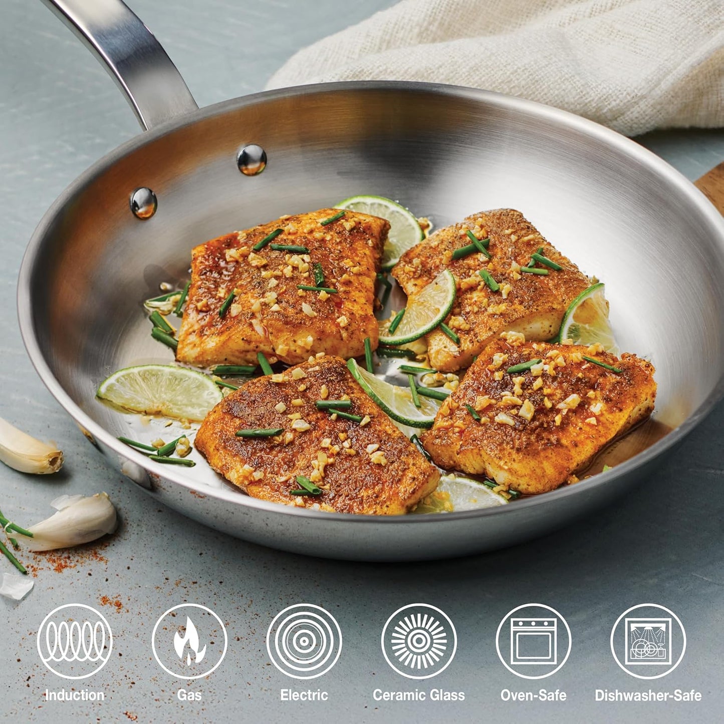 Tramontina Tempo Tri - Ply Base Stainless Steel 7 - Piece Cookware Set - electronicsexpo.com - Cookware Sets