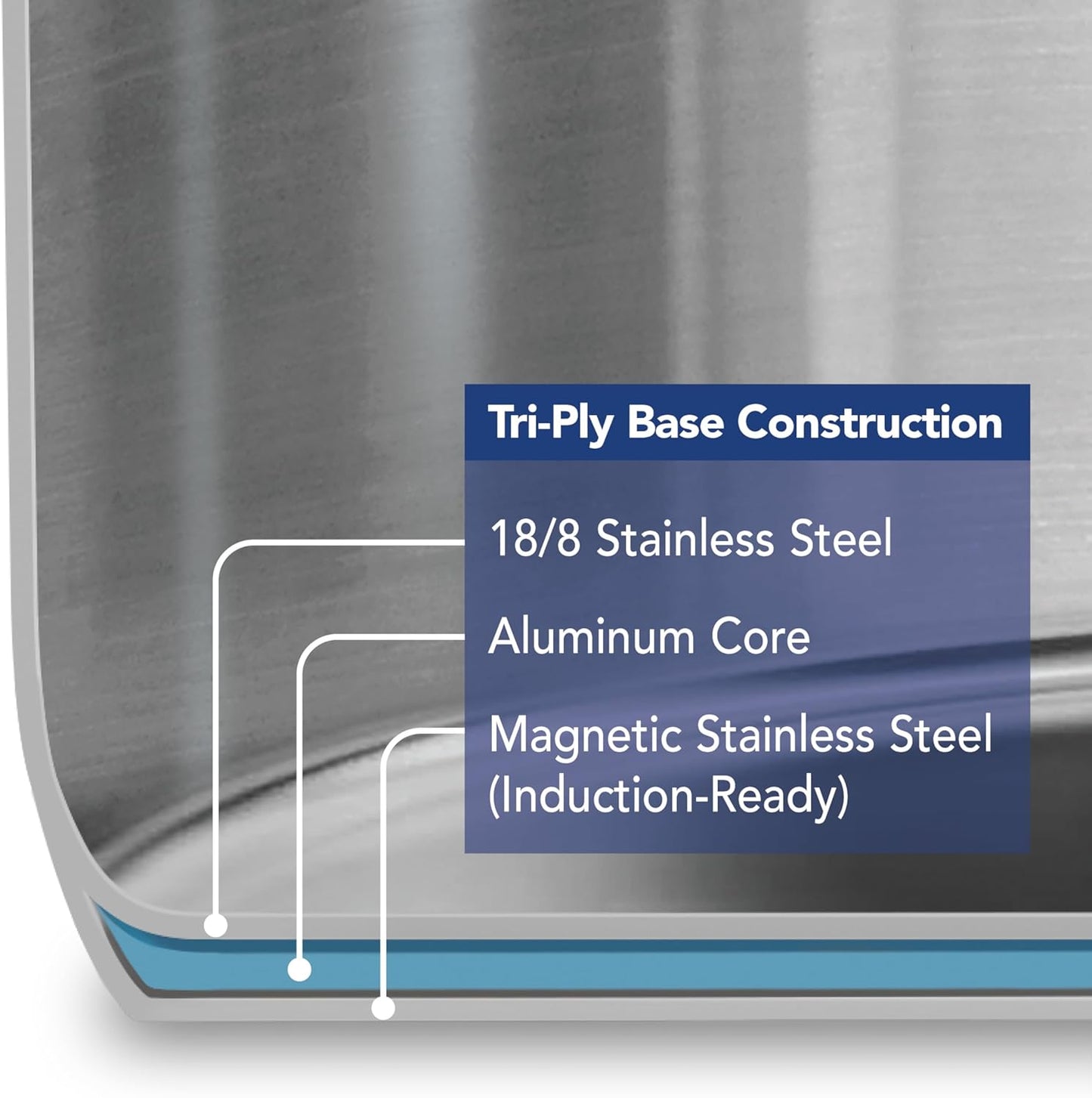 Tramontina Tempo Tri - Ply Base Stainless Steel 7 - Piece Cookware Set - electronicsexpo.com - Cookware Sets