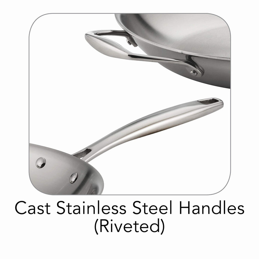 Tramontina Tri - Ply Clad Stainless Steel 12" Large Frying Pan - electronicsexpo.com - Frying Pans & Skillets