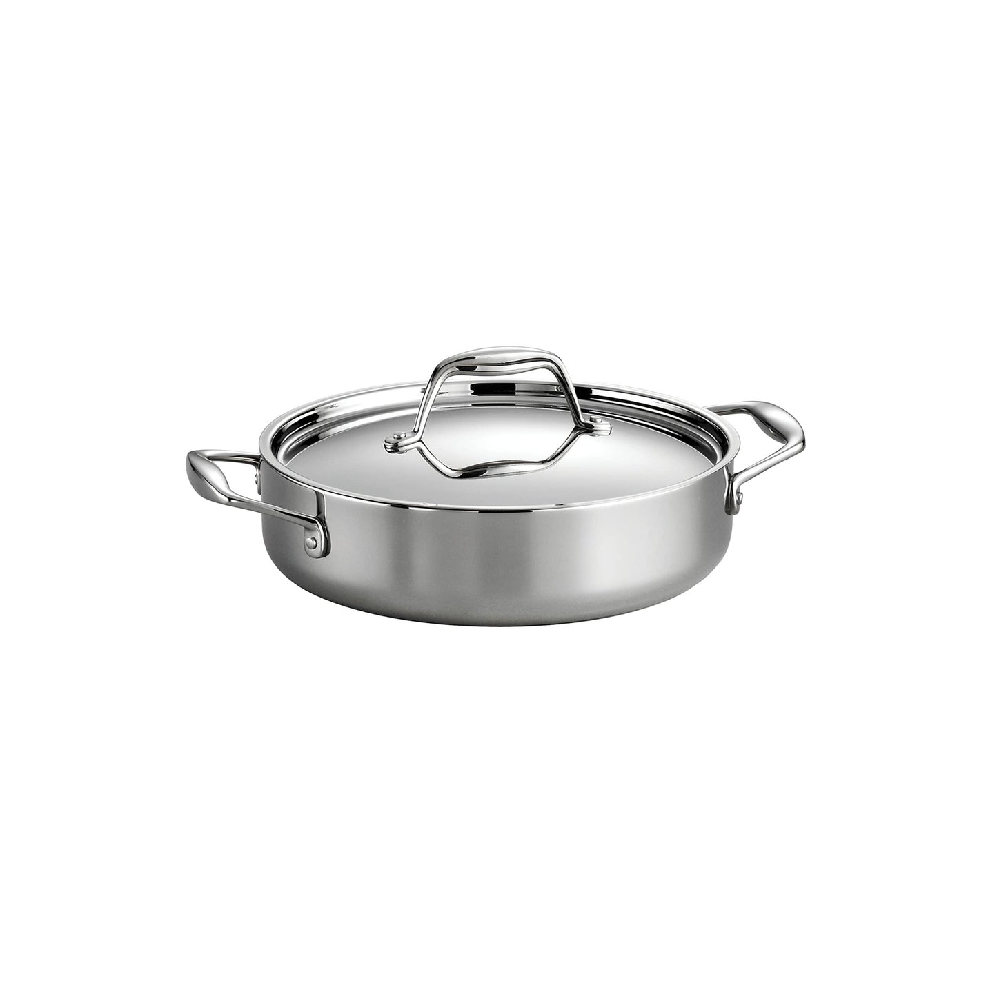 Tramontina Tri - Ply Clad Stainless Steel 3 - Quart Braiser Pan with Lid, Induction - Ready, Dishwasher - Safe, NSF - Certified, Made in Brazil - electronicsexpo.com - Sauce Pans & Sauciers