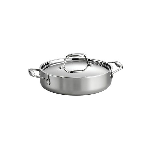 Tramontina Tri - Ply Clad Stainless Steel 3 - Quart Braiser Pan with Lid, Induction - Ready, Dishwasher - Safe, NSF - Certified, Made in Brazil - electronicsexpo.com - Sauce Pans & Sauciers