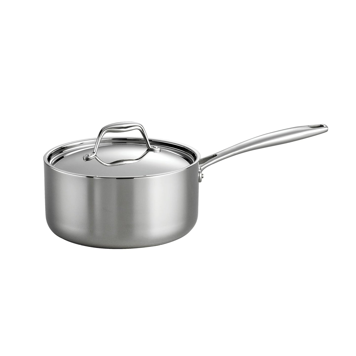 Tramontina Tri - Ply Clad Stainless Steel 3 - Quart Sauce Pan with Lid, Induction - Ready, Dishwasher - Safe, NSF - Certified, Made in Brazil - electronicsexpo.com - Sauce Pans & Sauciers